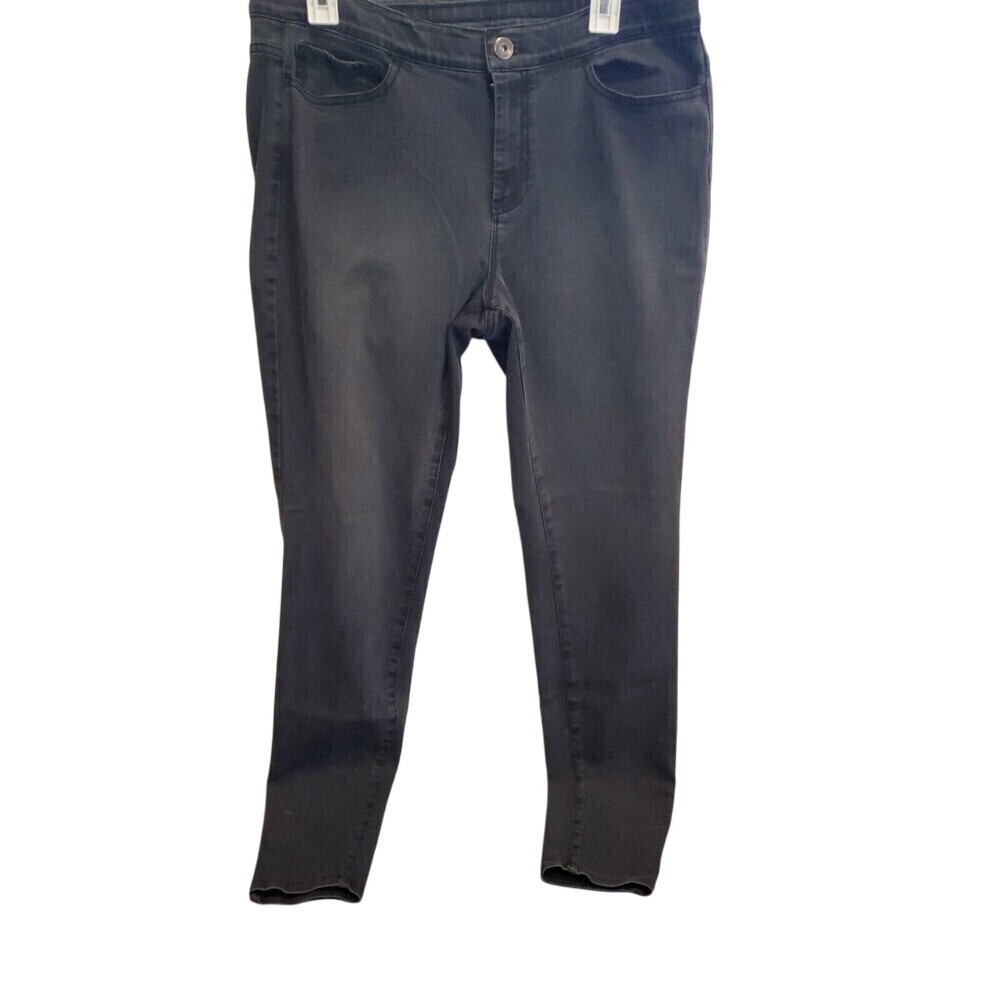 J Jill Womens Stretch 5 pocket Leggings Ankle Denim Jeans Mid Rise Black SZ 12T